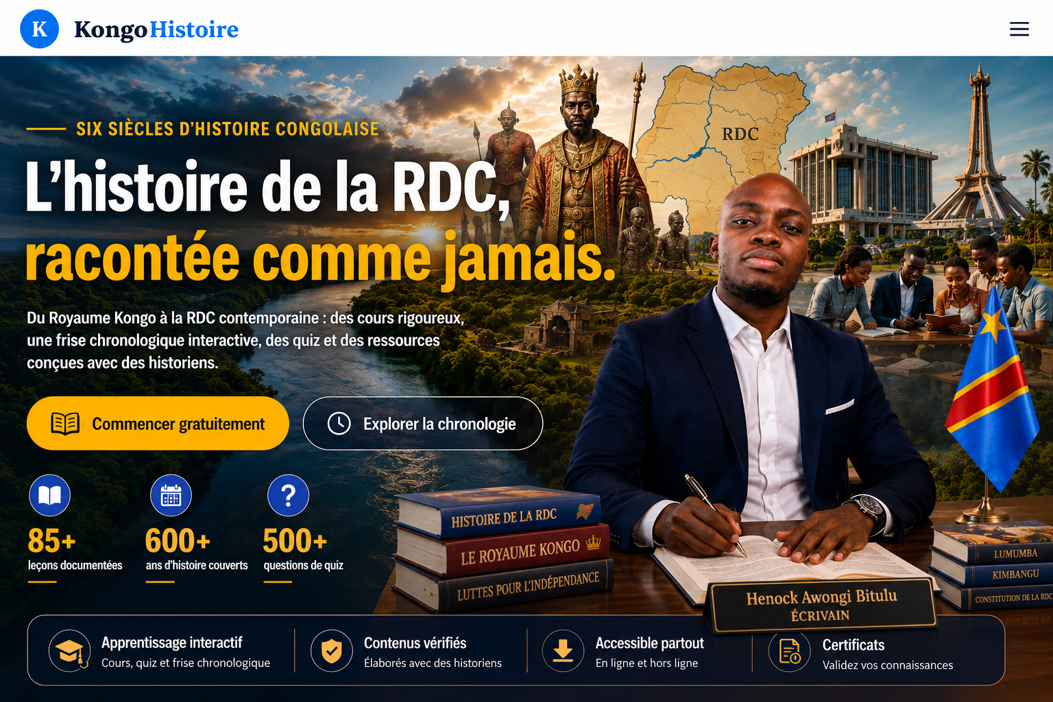Le fleuve Congo au coucher du soleil, entre mémoire et histoire